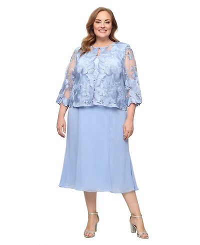 Alex Evenings Plus Scoop Neck Jacket Dress