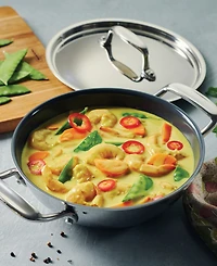 Tramontina Utsava Tri-Ply Clad Stainless Steel 1.75-Quart Covered Kadai