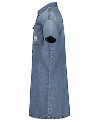 Calvin Klein Girls' 7-16 Short-Sleeve Patch Pocket Denim Shirtdress