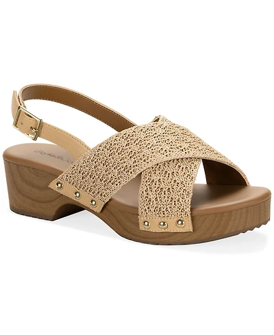 Style & Co Women's Devynn X-Band Raffia Round Toe Sandals, Macy's Exclusive