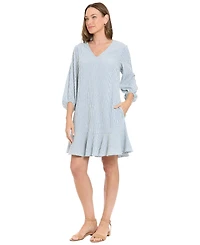 London Times Women's V-Neck Short Shift Dress