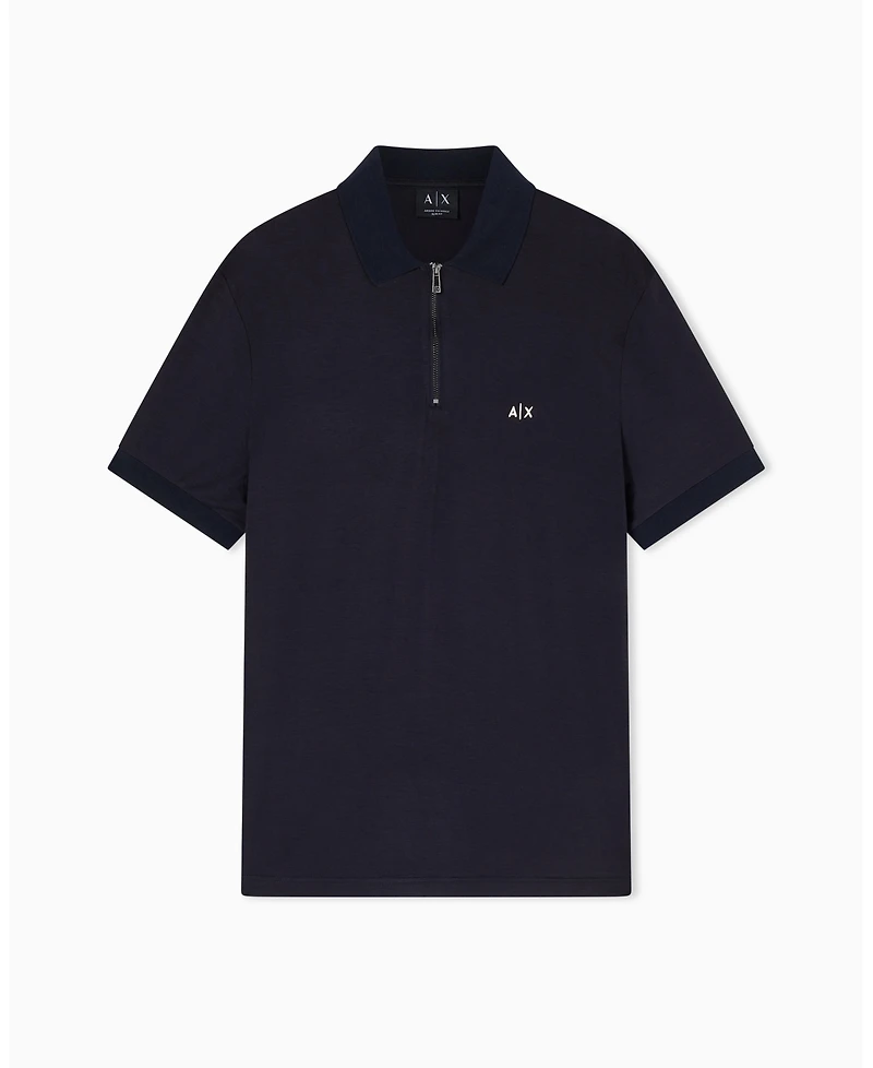 A|X Armani Exchange Men's Short Sleeve Zipper Polo Shirt