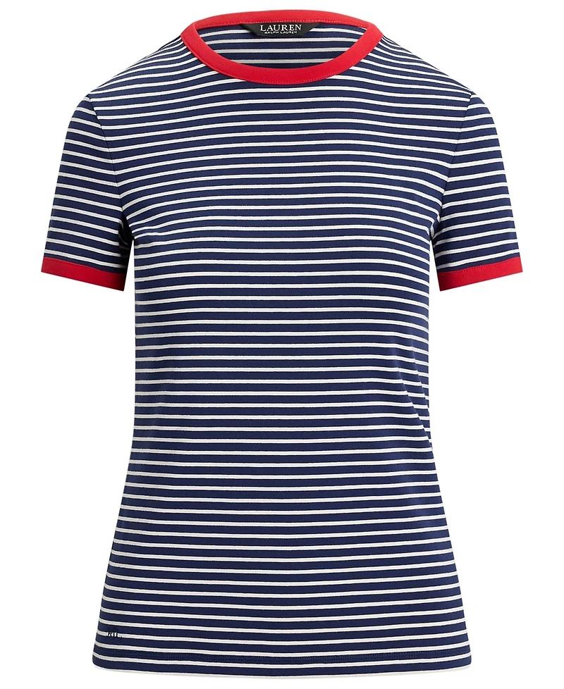 Lauren Ralph Petite Striped Crewneck T-Shirt