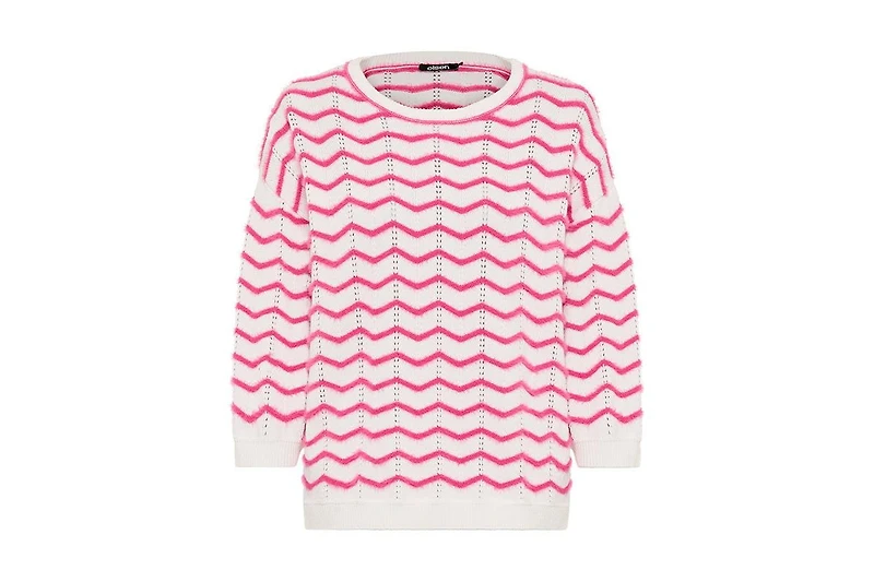 Olsen Women's Chevron Eyelash Knit Sweater
