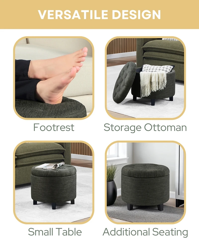 Convenience Concepts Designs4Comfort Round Ottoman