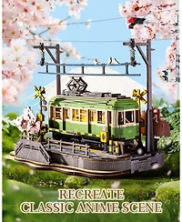 Robotime 3D Wooden Puzzles for Adults-Sakura Journey Tram, Model Car Kits Building Set for Adults, Diy Hobby Craft Kits Creative Gift