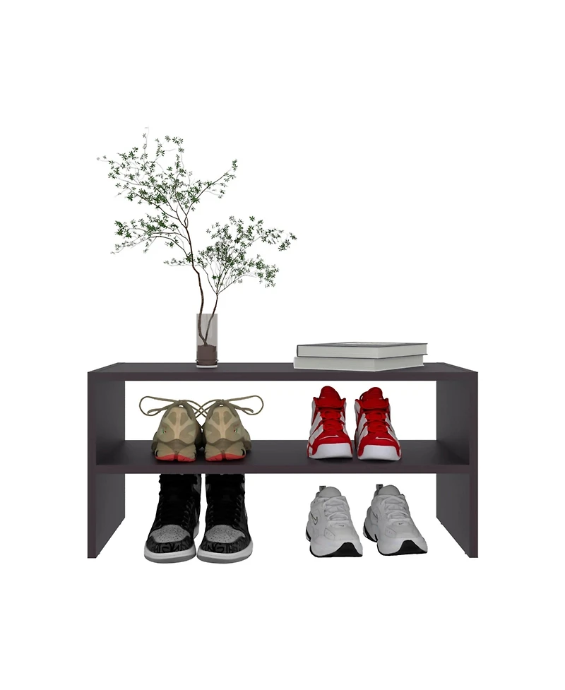 Fm Furniture Norris shoe rack in melamine with 2 shelves,Wenge