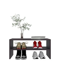 Fm Furniture Norris shoe rack in melamine with 2 shelves,Wenge