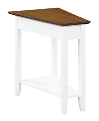 Convenience Concepts 24" Rubber wood Ah Wedge End Table with Shelf