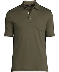 Lands' End Men's Short Sleeve Cotton Supima Polo Shirt with Pocket