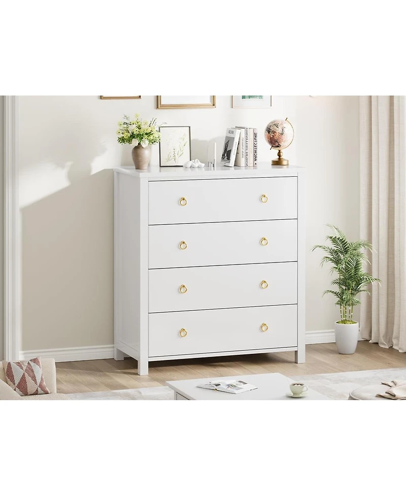 gaomon Dresser for Bedroom, Chest of Dressers 37" Tall Dresser for Closet with 4 Drawers Chest with Clothes Storage Cabinet, Drawer Organizer
