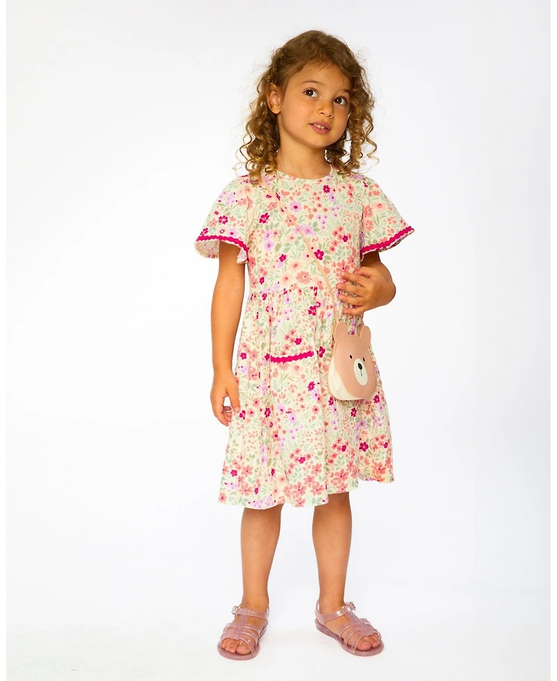 Deux par Toddler Girls Muslin Printed Flowers Dress