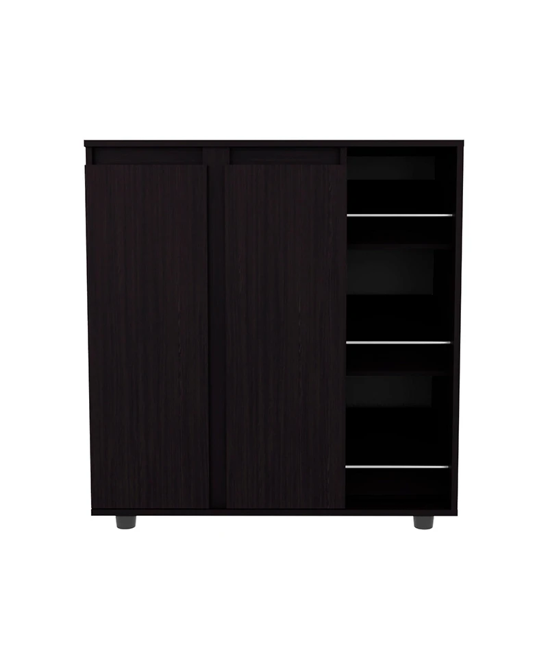 Fm Furniture Gitano Shoe Storage Cabinet with Enclosed & Open Shelves