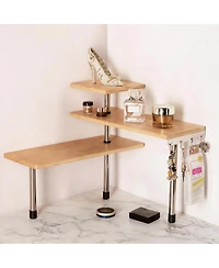 Yigii Adjustable 3-Tier Corner Shelf for Kitchen, Bathroom, Bedroom, Office