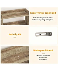 Yigii L Shaped Corner Bookshelf 6 Tiers Storage Display Rack