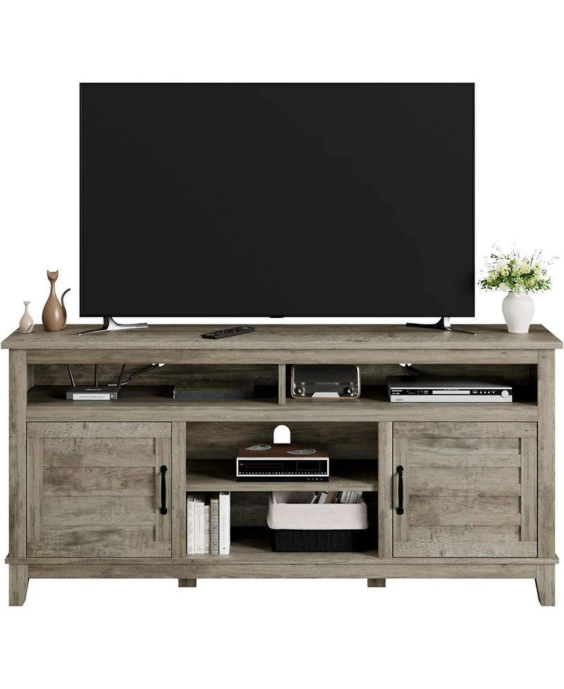 gaomon Tv Stand for 63 in, Entertainment Center with Adjustable Shelves, Farmhouse Cabinet Doors,for Living Room, Bedroom