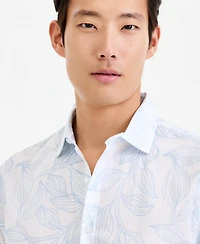 Alfani Men's Short-Sleeve Cotton Leaf Shirt, Macy's Exclusive