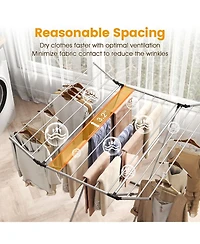 Ecooso Folding Aluminum Clothes Drying Rack with 2 Side Wings, Laundry Airer