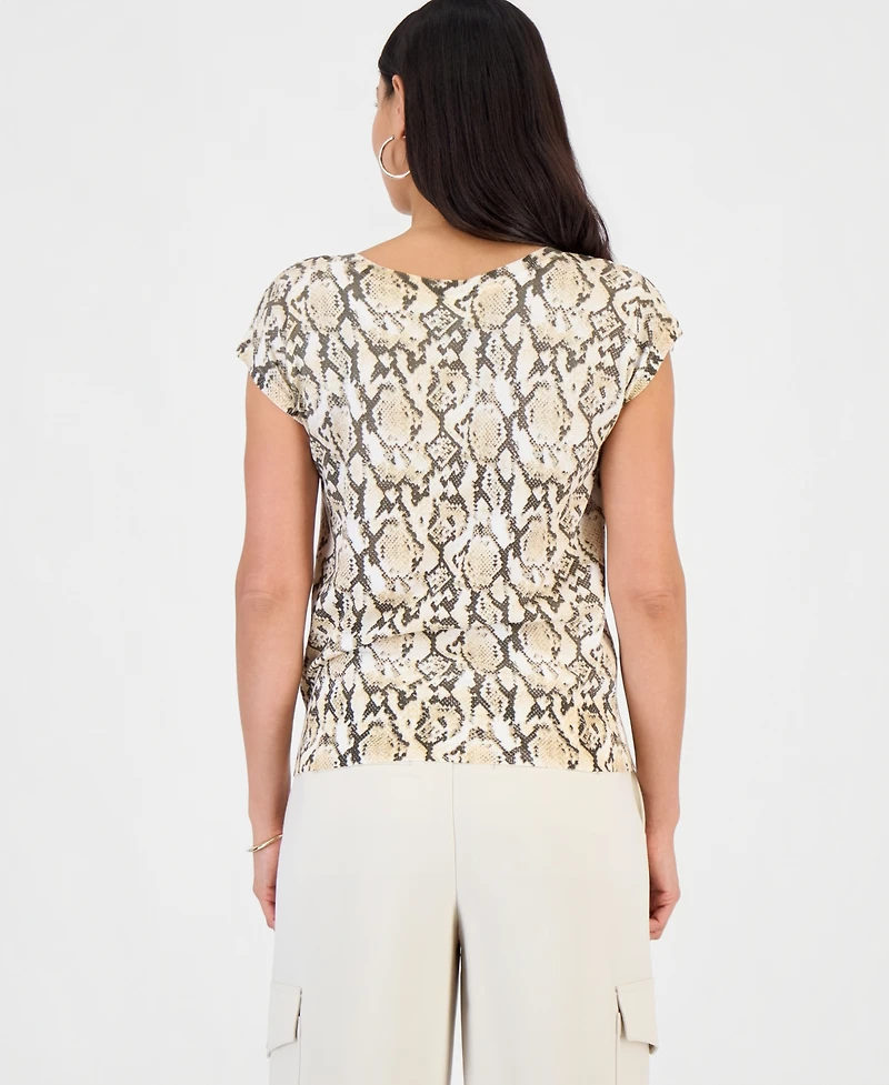 I.n.c. International Concepts Petite Printed Wide Neck Dolman-Sleeve Top, Macy's Exclusive
