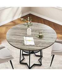 Gaomon Kitchen Table Round Dining Table for 4 39 inch Wood Dining Room Tables for Dining Room, Home Office, Living Room
