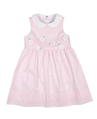 Florence Eiseman Little Girls Linen Look Dress With Flowers
