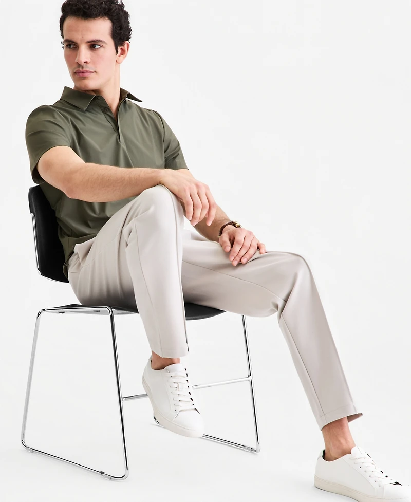 Alfani Men's Short-Sleeve Grid Texture Polo Shirt, Macy's Exclusive