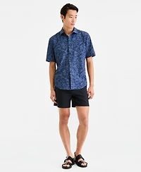 Alfani Men's Short-Sleeve Wave Geo Shirt, Macy's Exclusive