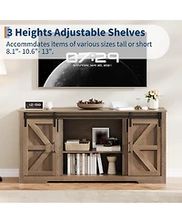 Gaomon Modern Tv Stand for TVs Up to 70", 66" Entertainment Center with 4 Drawers & Sliding Barn Door, Wooden Media Console Table for Living