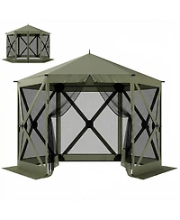 Outsunny 10 x 11 ft Pop Up Gazebo Screen Tent, Inst Camping Canopy