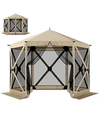 Outsunny 10 x 11 ft Pop Up Gazebo Screen Tent, Inst Camping Canopy
