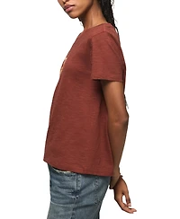 Lucky Brand Women's Floral Steer Skull Classic Crewneck T-Shirt