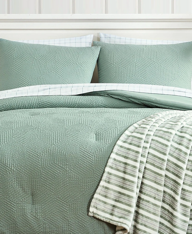Nautica Broken Lines Embossed 8-Pc. Comforter Set, King