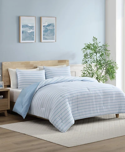 Nautica Chambray Waves Printed 3-Pc. Comforter Set, Full/Queen