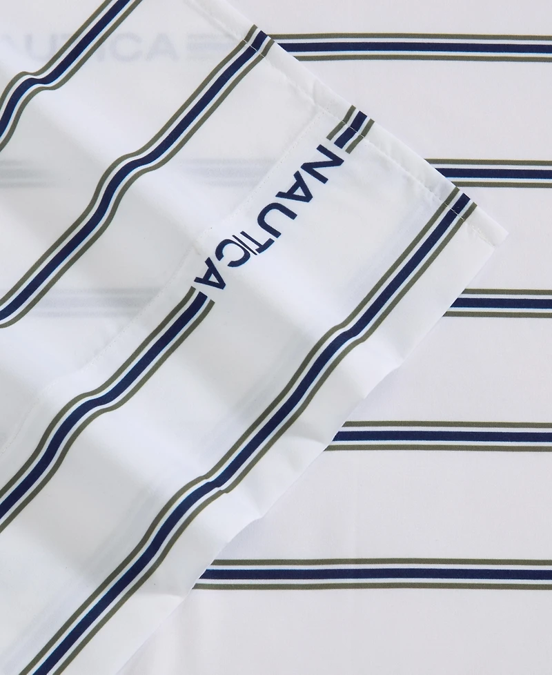 Nautica Inline Printed Microfiber 4-Pc. Sheet Set, Queen