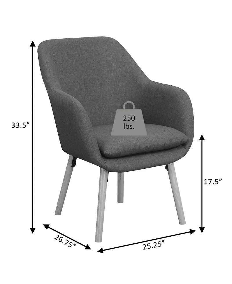 Convenience Concepts 25.25" Faux Linen Charlotte Wingback Accent Armchair