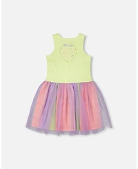 Deux par Big Girls Sleeveless Bi-Material Dress
