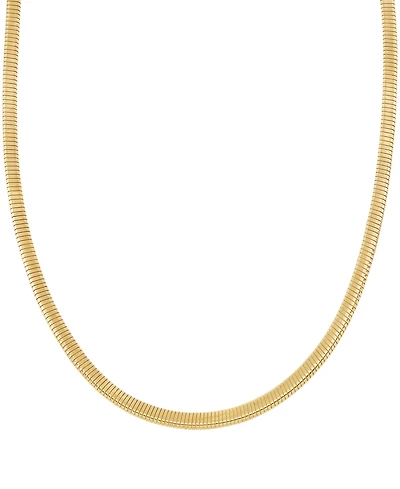 Italian Gold Lightweight Tugogas Omega 18" Chain Necklace in 18k Yellow Gold-Plated Sterling Silver