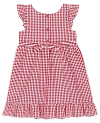 Rare Editions Girls' 2T-6X Gingham Seersucker Dress