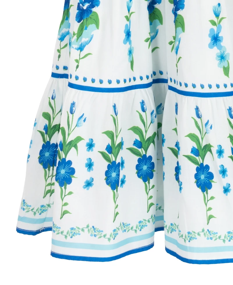 Rare Editions Girls' 2T-6X Placement Print Woven Dress