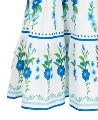 Rare Editions Girls' 2T-6X Placement Print Woven Dress