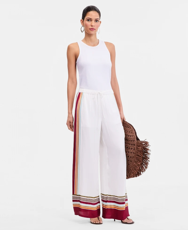 I.n.c. International Concepts Women's Printed Pull-On Wide-Leg Pants, Macy's Exclusive