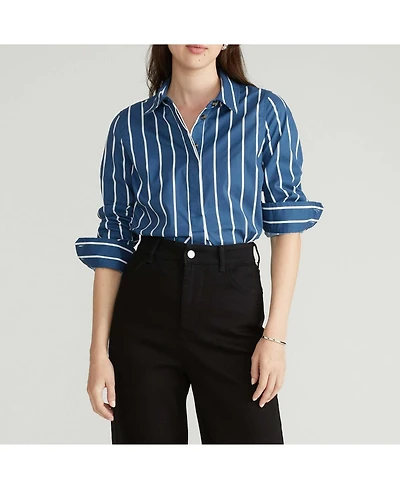 Universal Standard Plus Popover Stretch Poplin Shirt Classic Fit