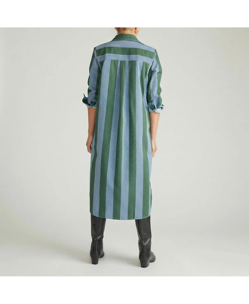 Universal Standard Womens Plus Odeon Stretch Poplin Shirtdress