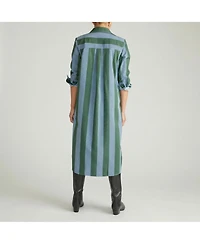 Universal Standard Womens Plus Odeon Stretch Poplin Shirtdress