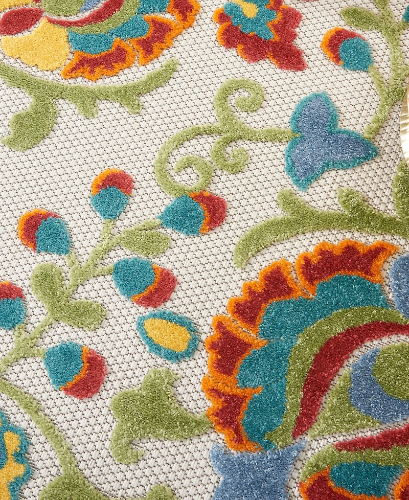 Nourison Home Aloha ALH17 4' x Round Outdoor Area Rug