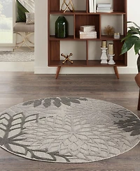 Nourison Home Aloha ALH05 Silver 5'3" Round Rug