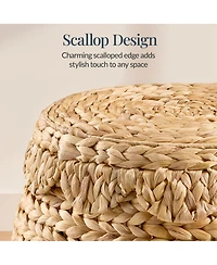 Best Choice Products Scalloped Water Hyacinth Storage Tote Basket with Lid