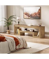 Tribesigns 63-Inch Tv Stand for 55/60/65/75-Inch TVs, Farmhouse Entertainment Center