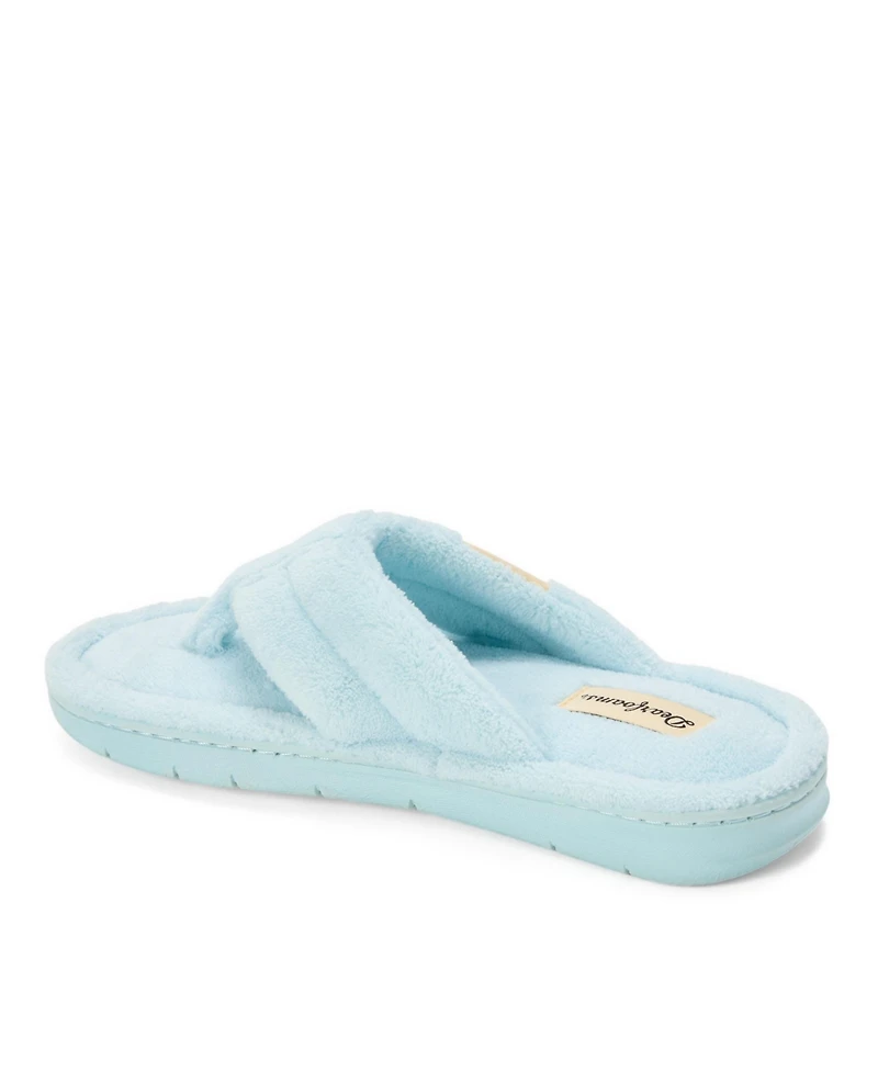 Dearfoams Women's Wrenley Terry Thong Flip Flop House Slipper