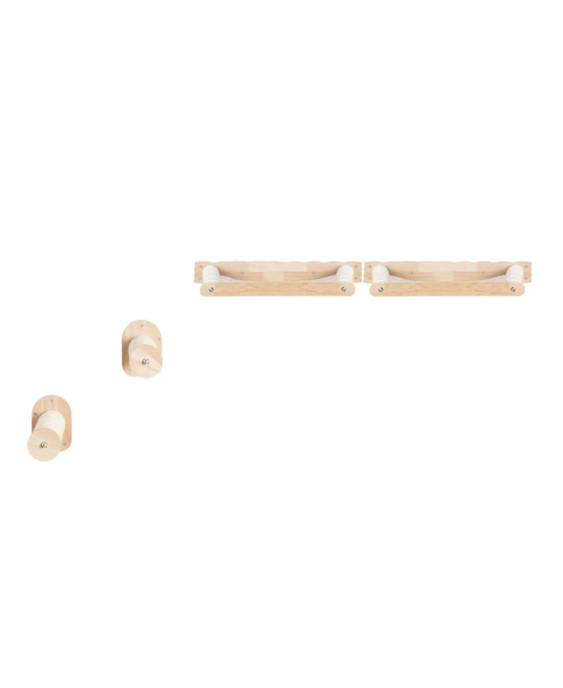 Cozito Wall-Mounted Cat Shelf Set with 2 Posts & 2 Hammocks